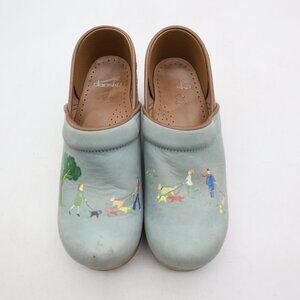 Dansko Clogs Nubuck Twin Pro Powder Blue Dog Walkers Women's Size EU 38 Slip-On